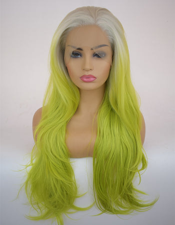 Natural Lime Color Long Wavy Lace Front Wig -Smart Wigs Melbourne VIC